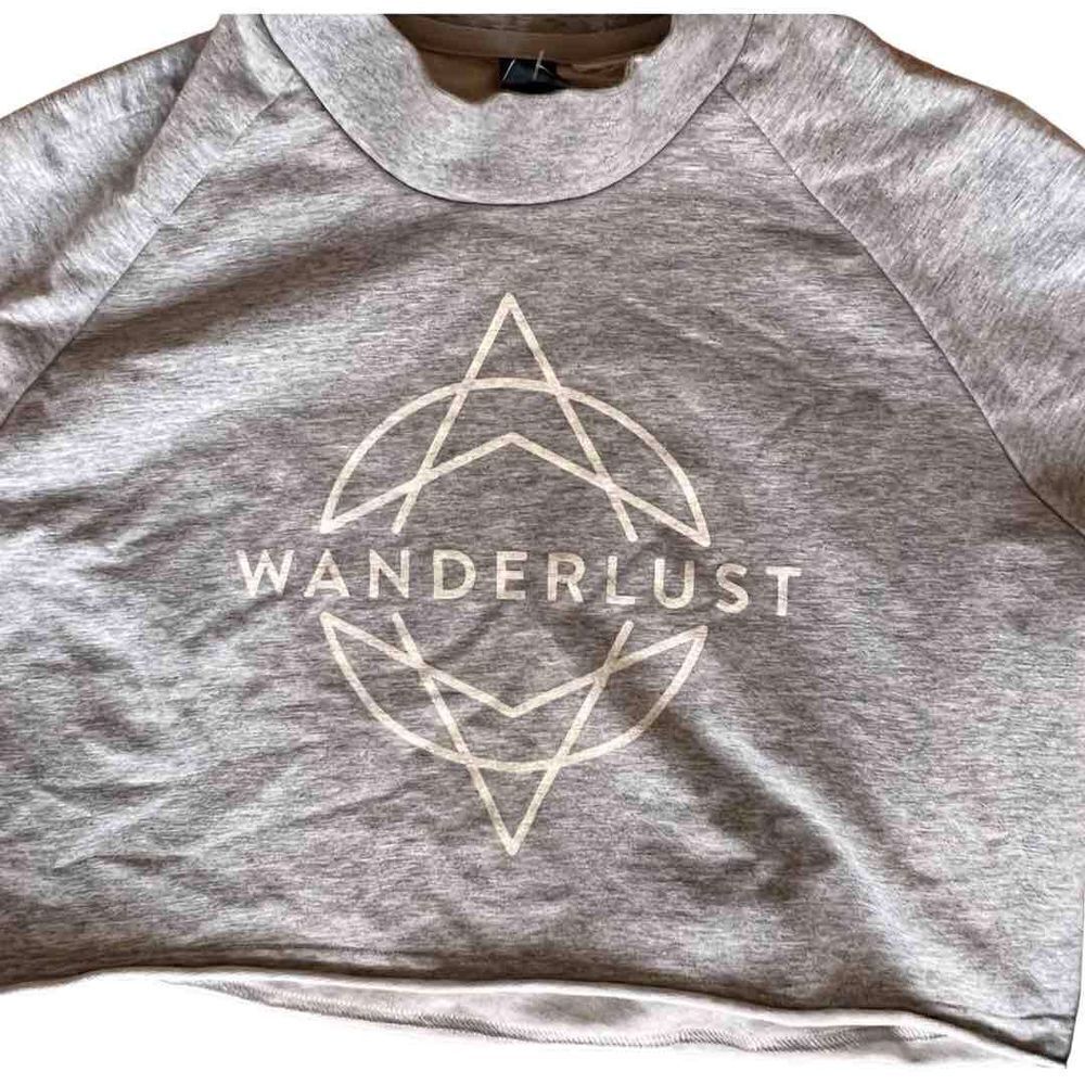 Adidas x Wanderlust Gym Shirt Gray Cropped long sleeve Yoga Workout fitness XS/S - Picture 4 of 4